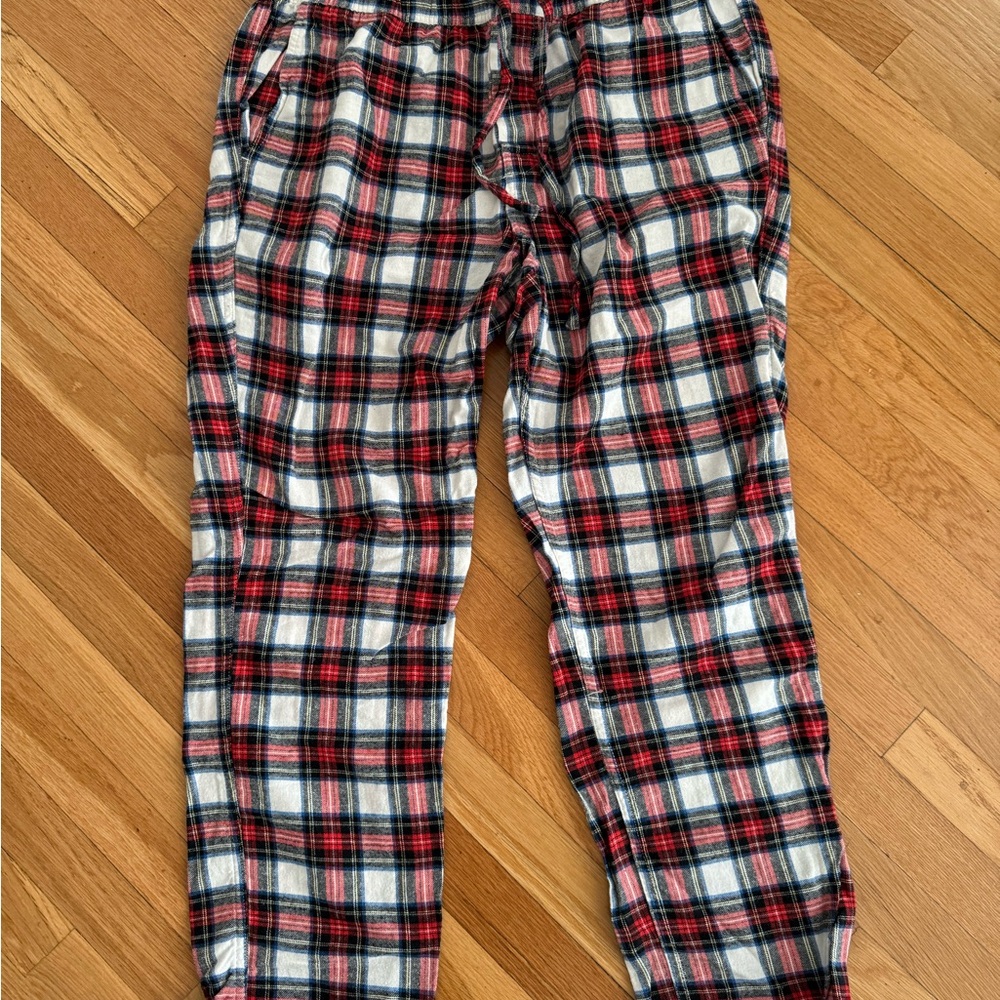 J. Crew Red and Black Plaid Sweatpants